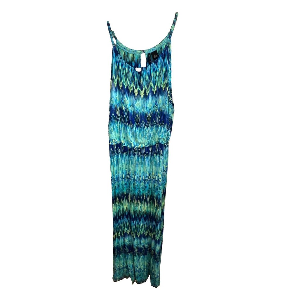 Women's New Directions Sleeveless Maxi Dress Geometric Stretch Size XL